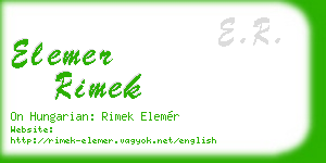 elemer rimek business card